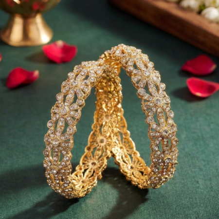 Crystal Floral Designer Bangles