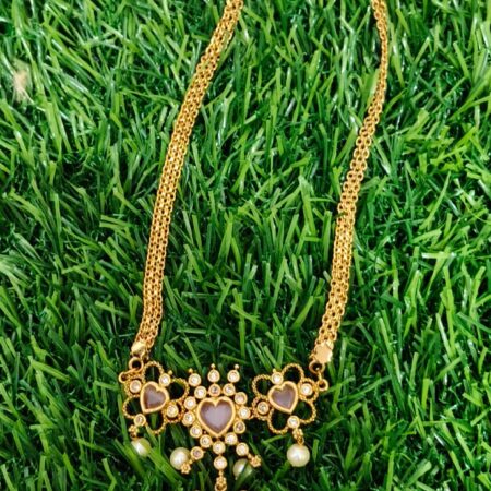 Royal Heart Pearl Drop Necklace