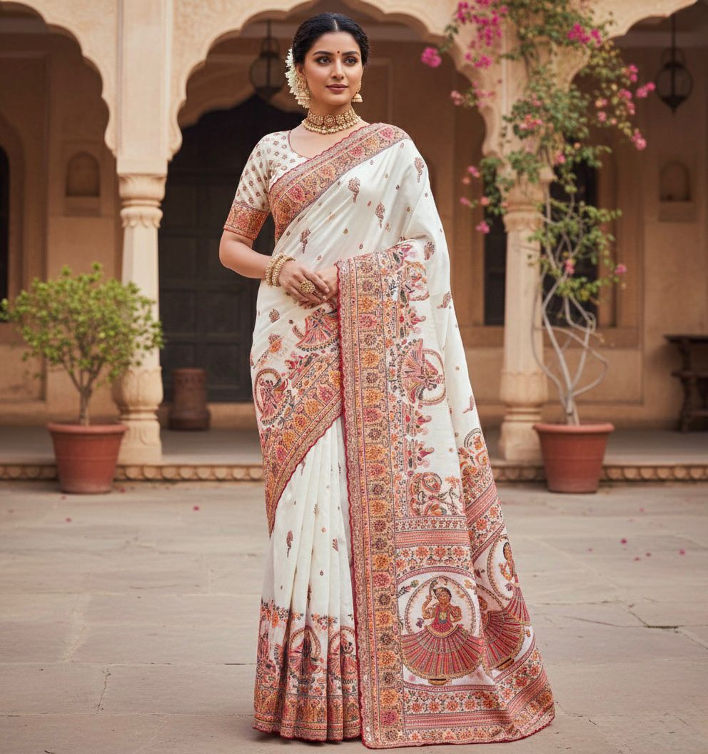 Rajwadi Pashmina Silk Weaving Saree