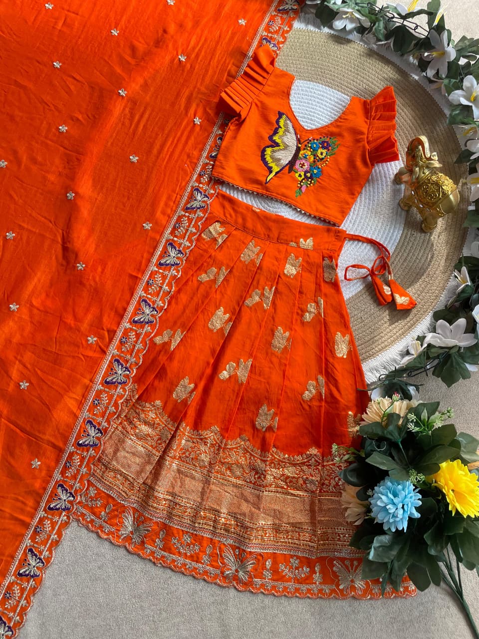 Butterfly Buff Lehengha-Choli & Dupatta