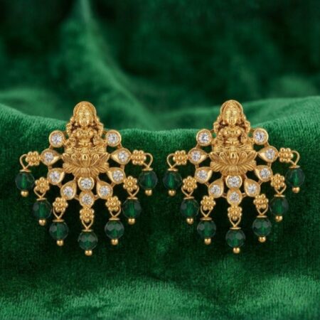 Emerald Bloom Chandbali Earrings